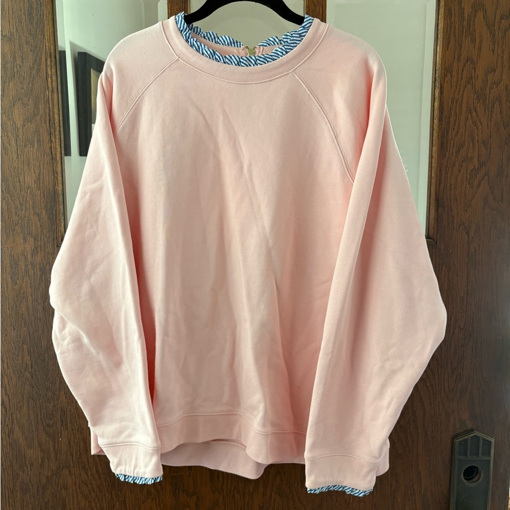 J. Crew Light Pink Women's Crew Neck Sweatshirt - EUC sz 3X